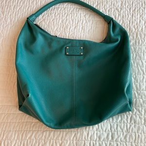 Barely used large leather Kate Spade bag in blue green turquoise